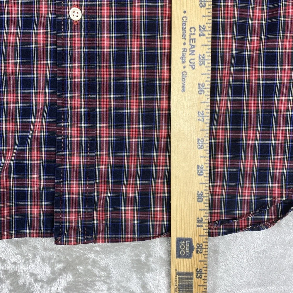 Polo Ralph Lauren Blake Men's Large Tartan Plaid Button Down 2 Ply Cotton Pony